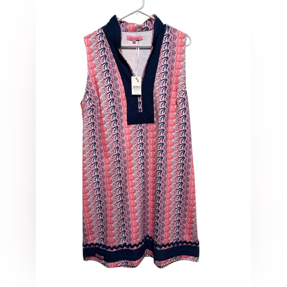 Simply Southern Sleeveless Tunic Dress Scallop Pink Coral Size XXL